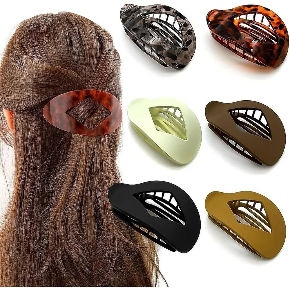 6 Pcs Flat Hair Clips for Women – Nonslip Duckbill, Strong Hold, Multicolor